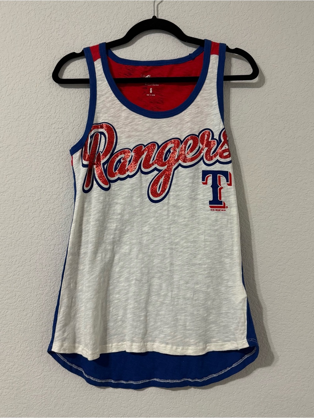 Rangers White & Blue Sleeveless Team Tank Top